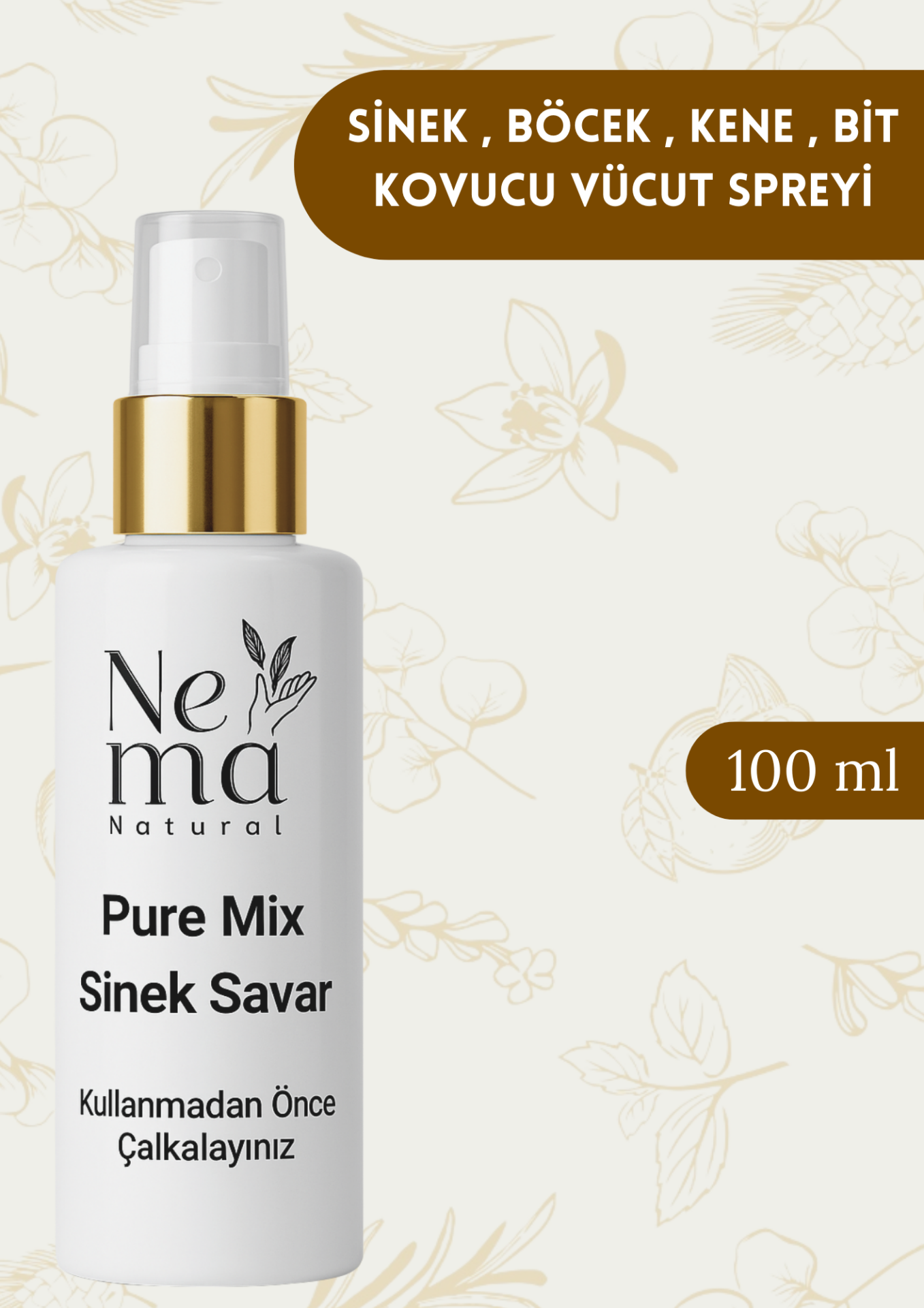 PURE - MİX SİNEK BÖCEK BİT SAVAR VÜCUT SPREYİ