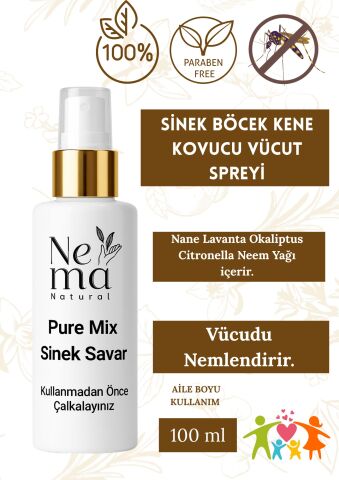 PURE - MİX SİNEK BÖCEK BİT SAVAR VÜCUT SPREYİ