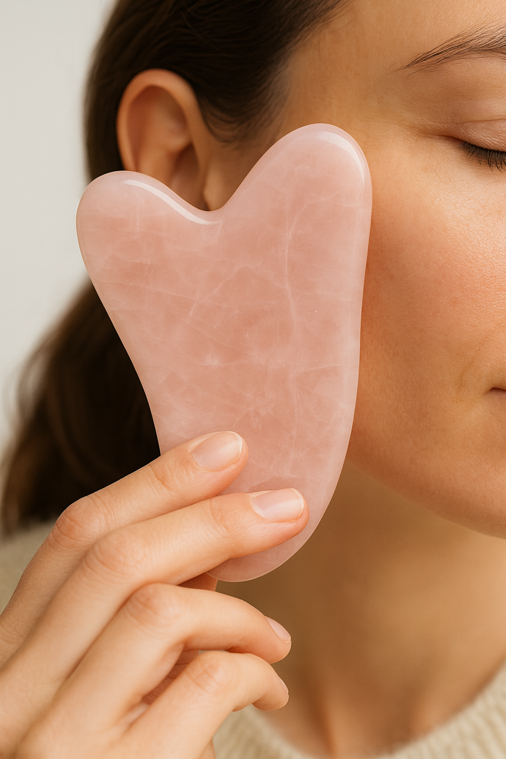 Pembe Kuvars Gua Sha Taşı