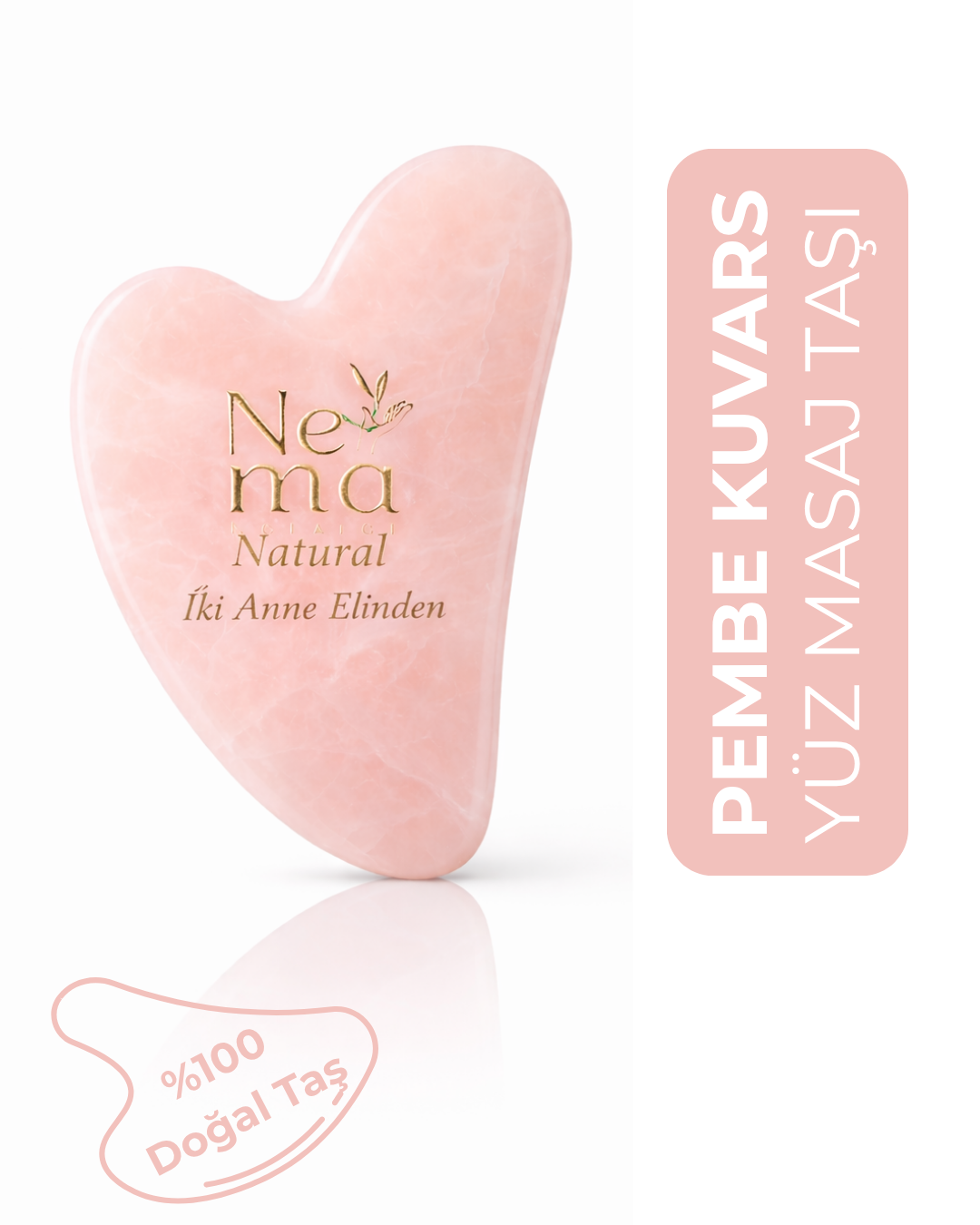 Pembe Kuvars Gua Sha Taşı