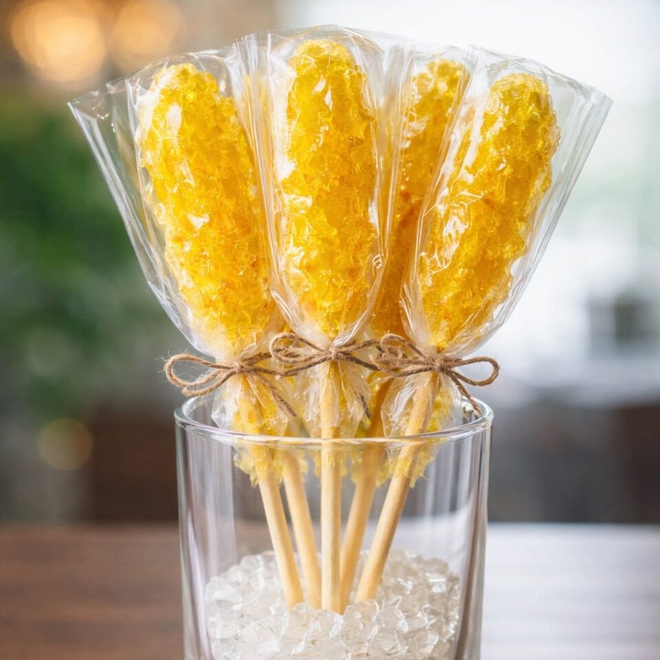 Safranlı Kristal Çubuklu Kaya Şekeri