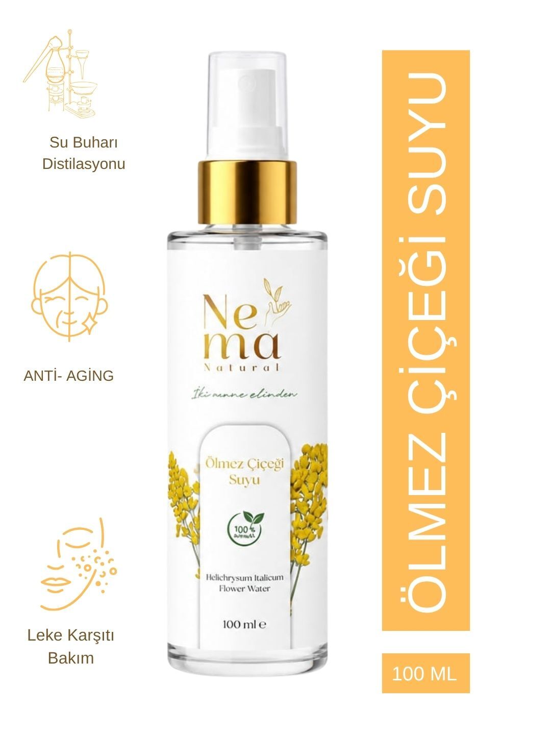 Nema Natural Ölmez Çiçeği Suyu %100 Doğal Yağı Alınmamış Tonik